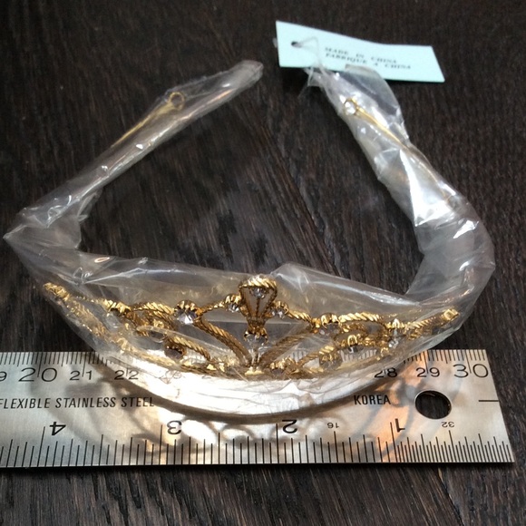 Gold Rhinestone Flower-girl Tiara - Picture 2 of 2